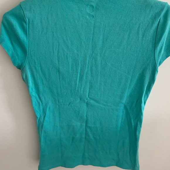 Medium turquoise blue Tommy Hilfiger vneck shirt top tshirt - Picture 3 of 5